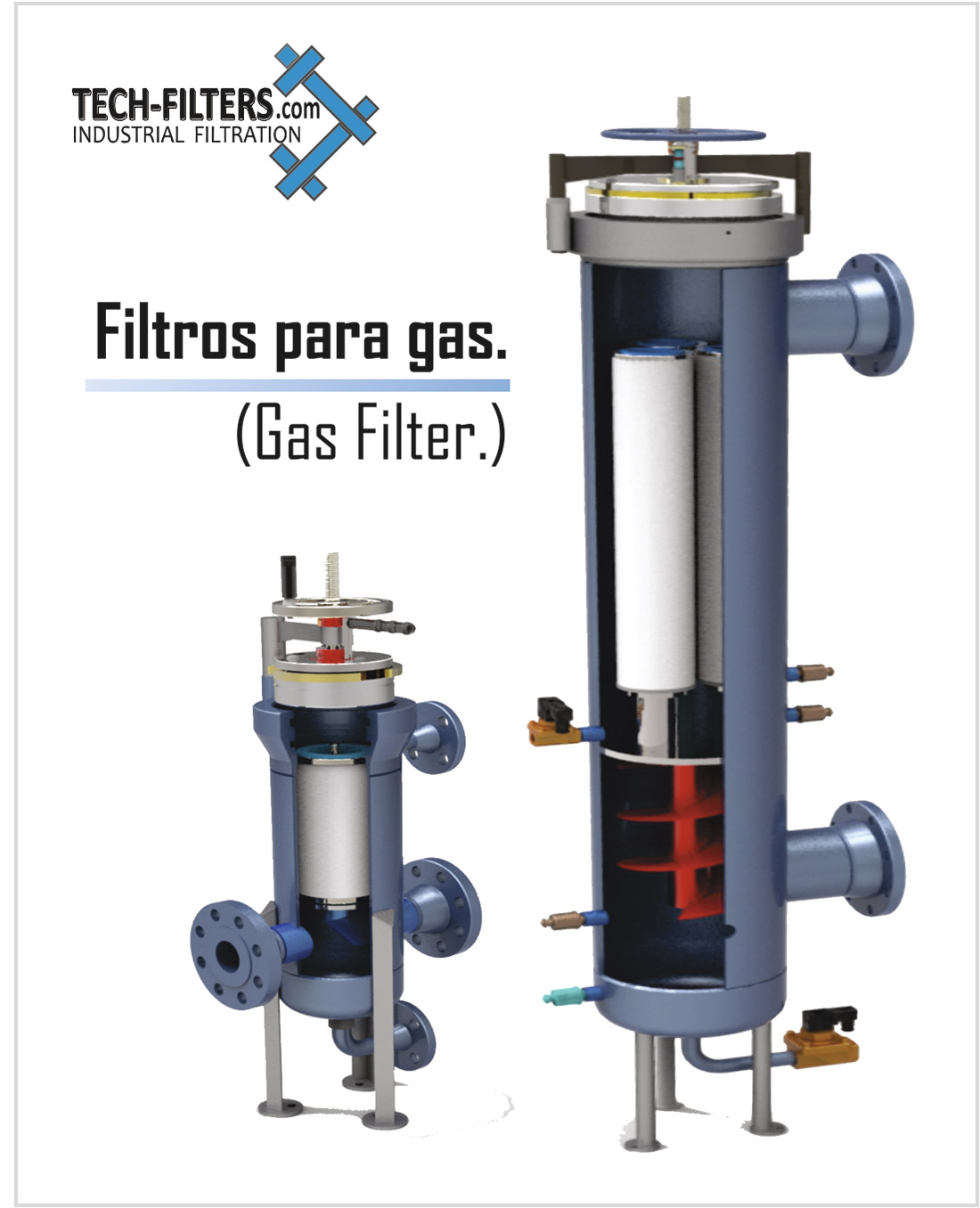 Filtro industrial para gas natural. Tech-Filters